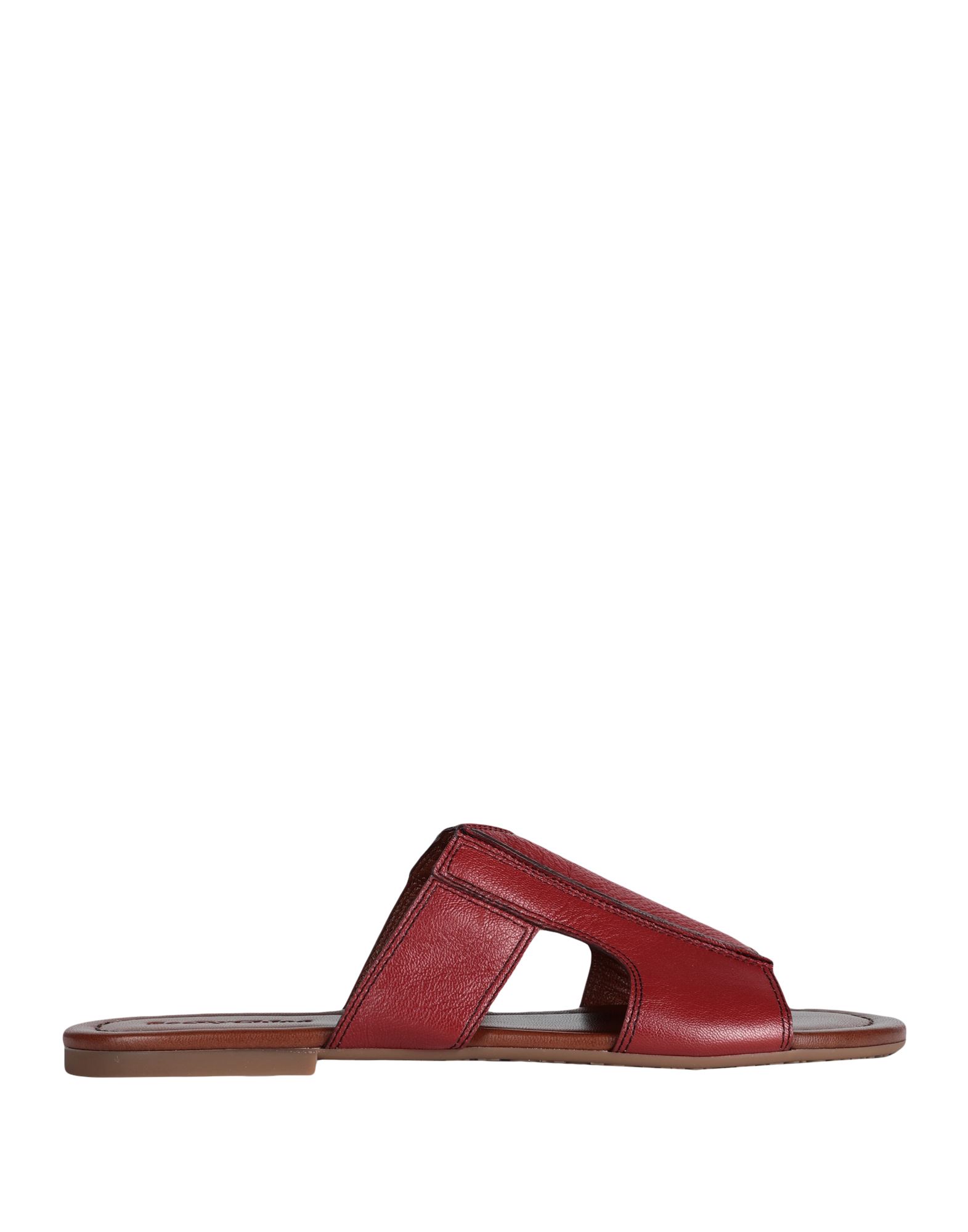 See By Chloé Woman Sandals Burgundy Size 7 Goat Skin In Red
