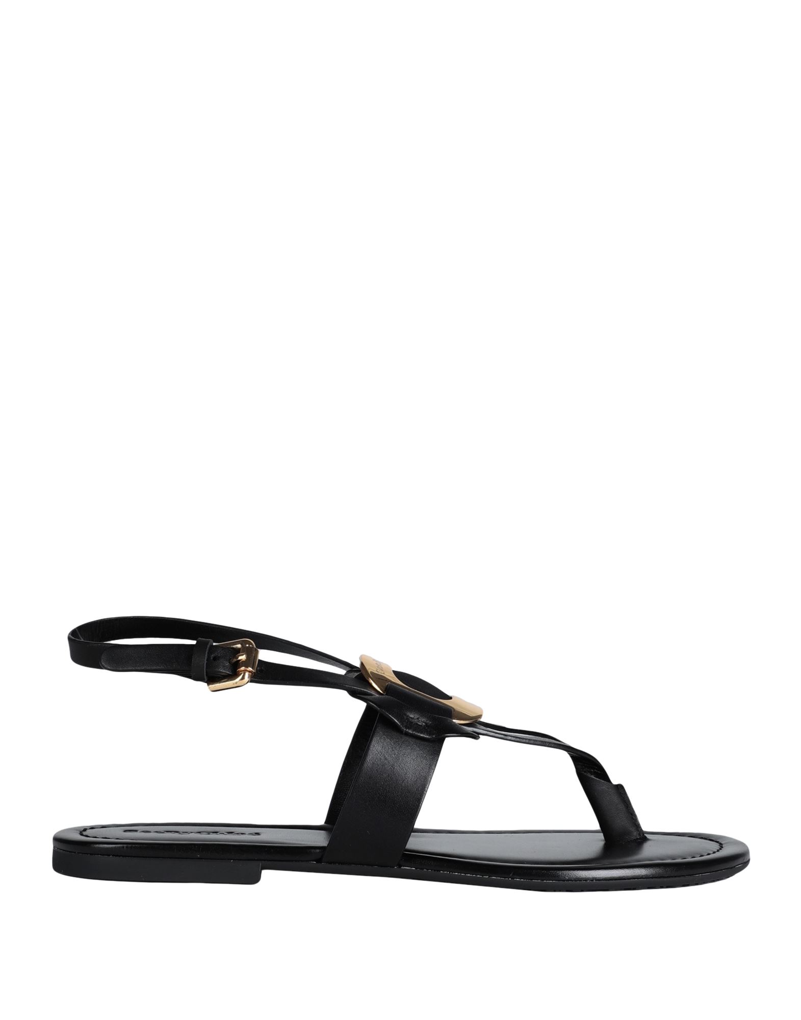 See By Chloé Woman Thong Sandal Black Size 8 Calfskin