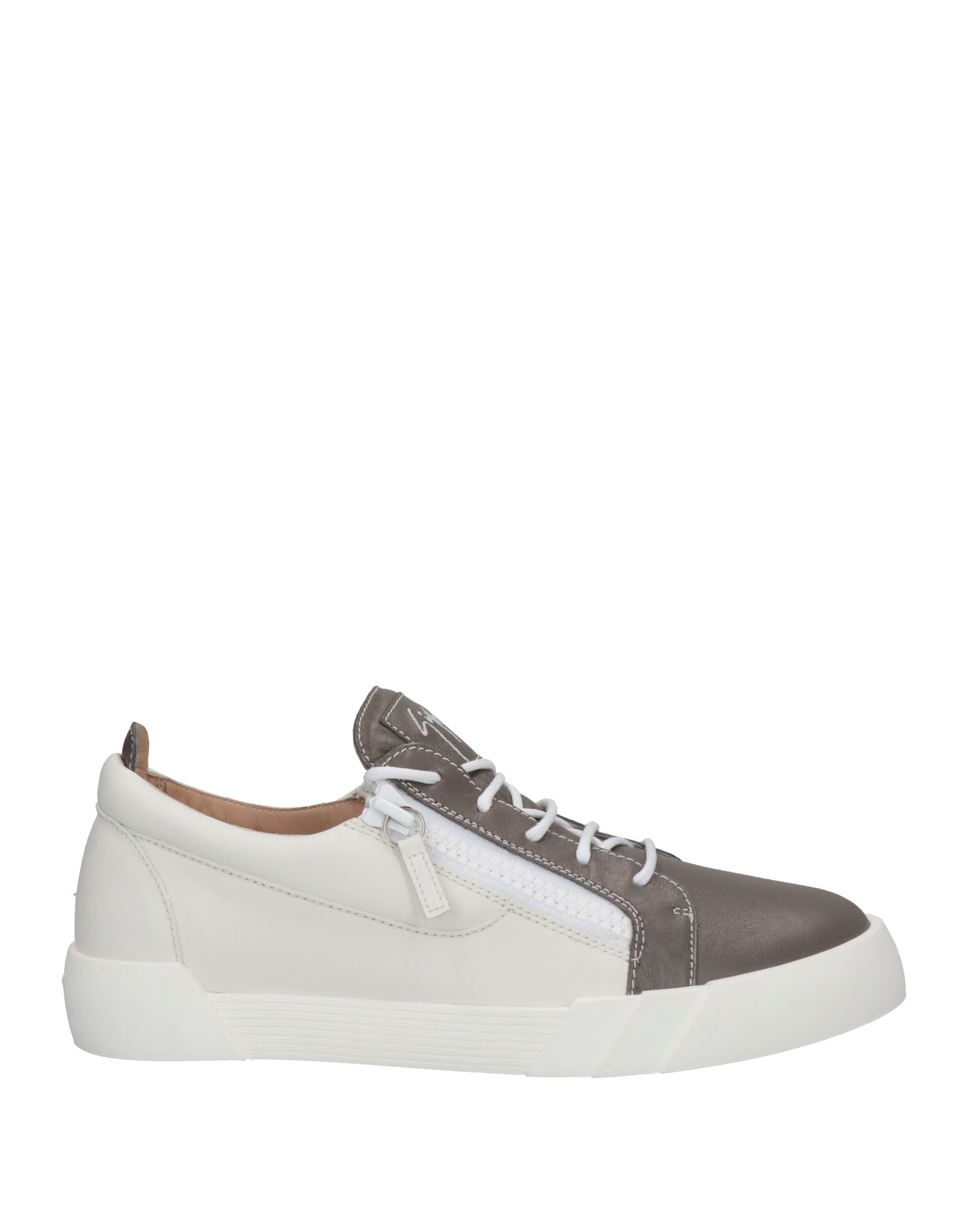 Shop Giuseppe Zanotti Man Sneakers Lead Size 8 Soft Leather In Grey
