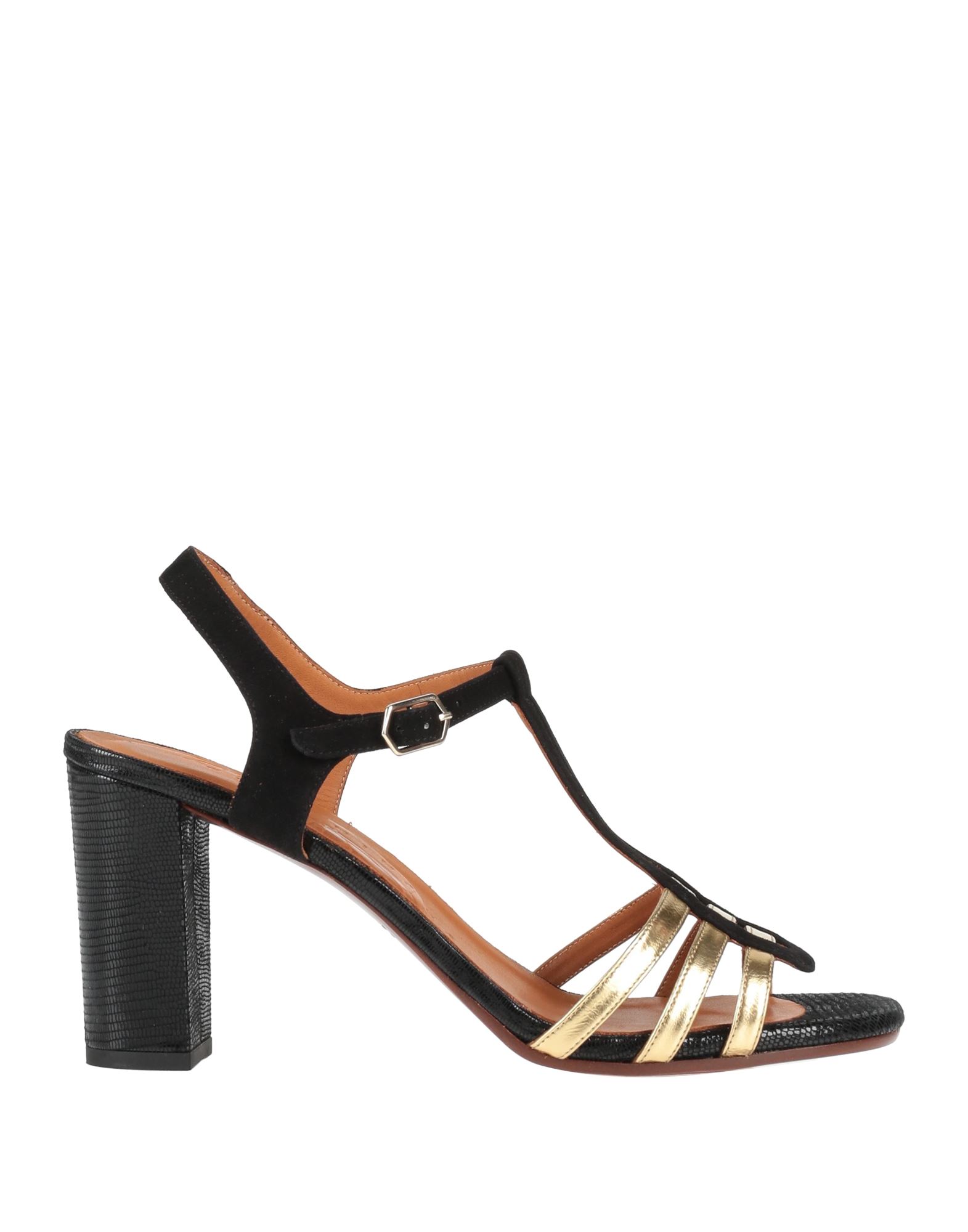 Chie Mihara Babi Suede And Leather Sandals In Black,gold