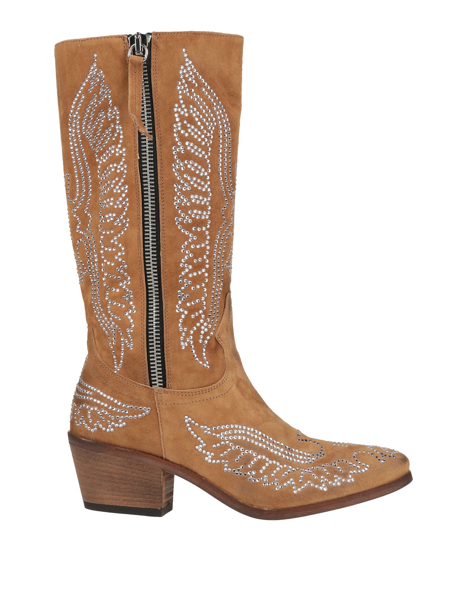 Je T'aime Woman Boot Camel Size 10 Leather In Beige