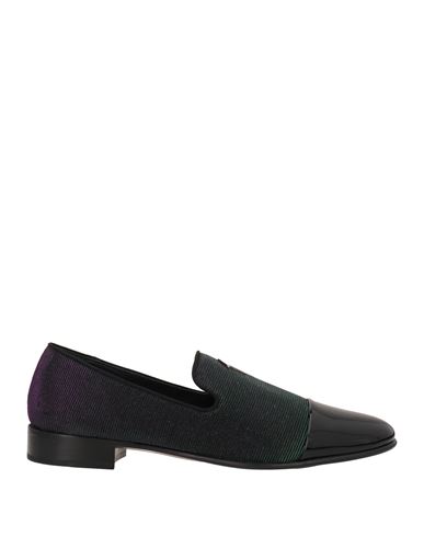 Giuseppe Zanotti Man Loafers Black Size 9 Soft Leather, Textile Fibers