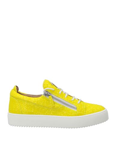 Giuseppe Zanotti Man Sneakers Yellow Size 12 Textile Fibers