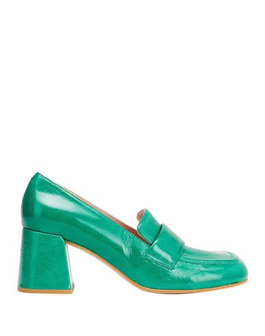 8 By Yoox Patent Leather Heeled Loafer Woman Loafers Green Size 11 Calfskin