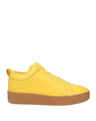 Shop Bottega Veneta Man Sneakers Yellow Size 9 Soft Leather, Textile Fibers