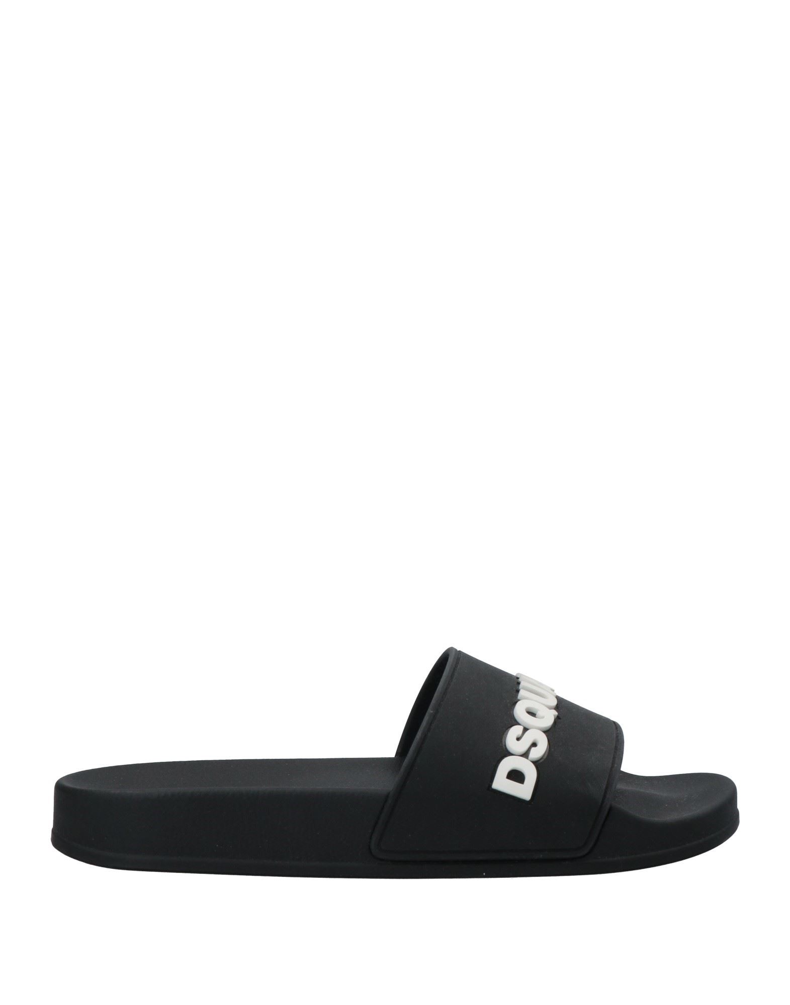 Dsquared2 Embossed Logo Black Slides Sandals In Black