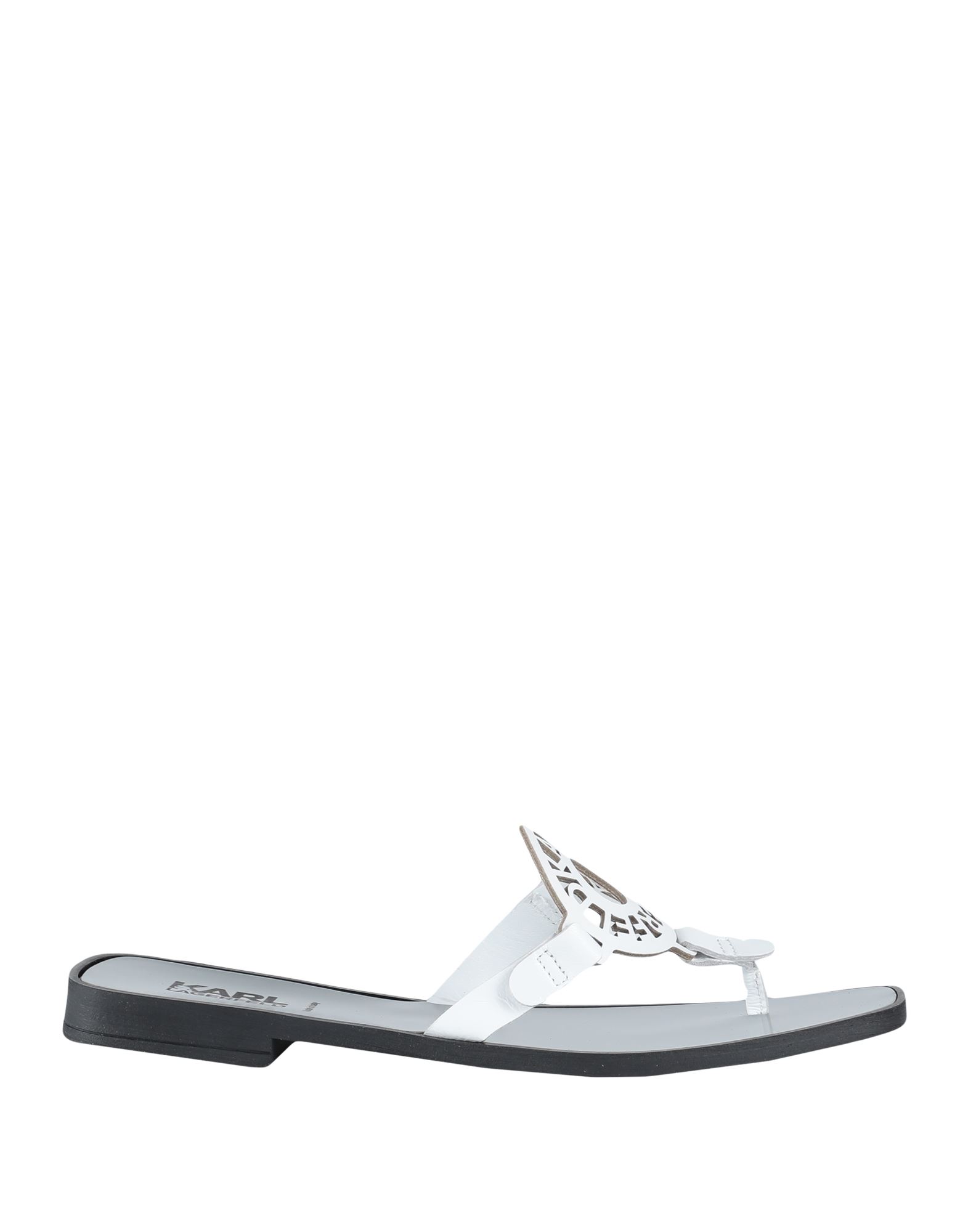 Karl Lagerfeld Toe Strap Sandals In White