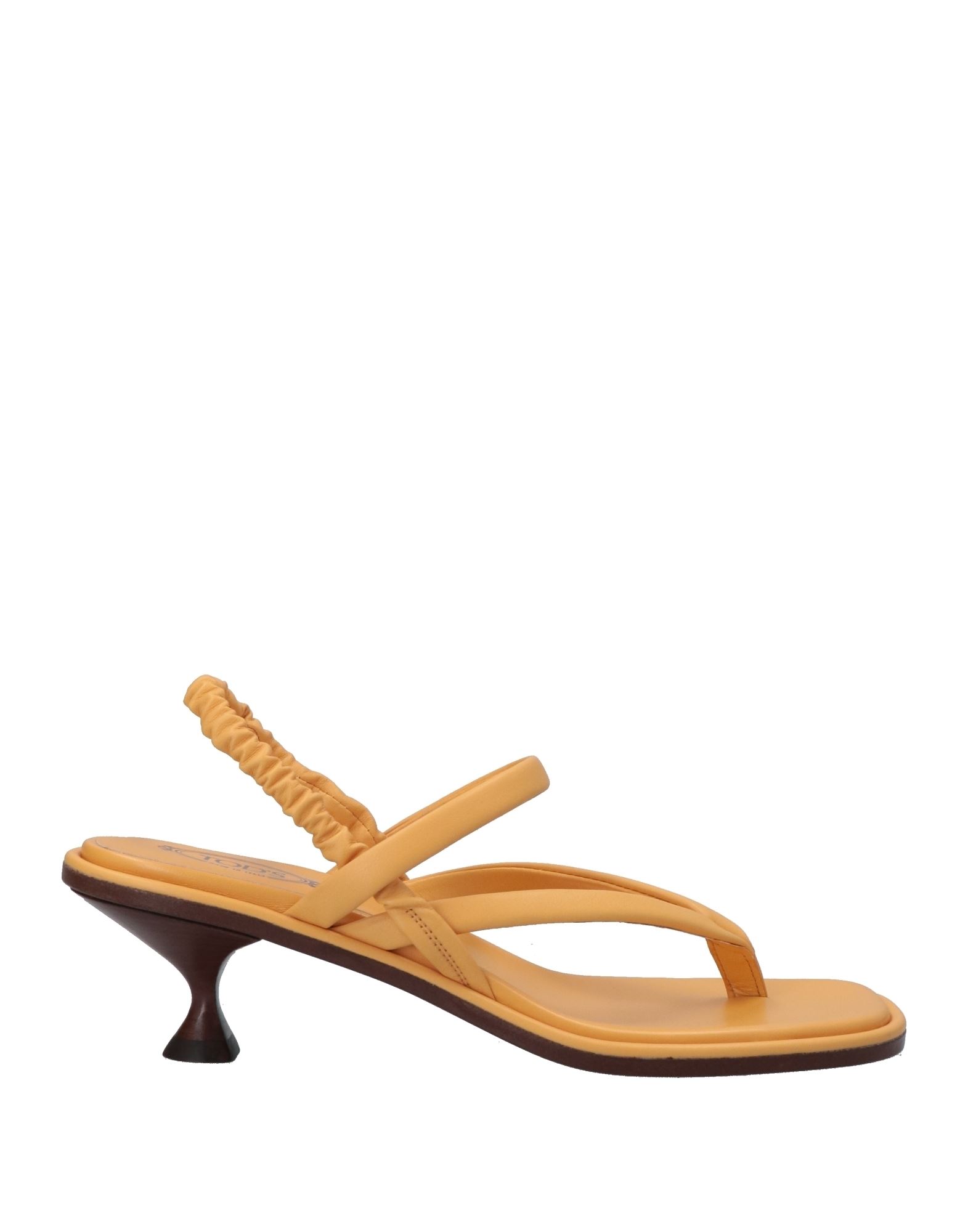 Tod's Woman Thong Sandal Yellow Size 8 Leather