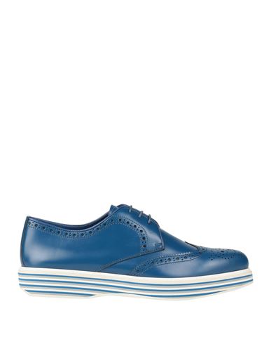 Church's Woman Lace-up Shoes Blue Size 8 Soft Leather