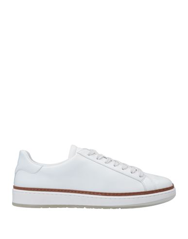 Canali Man Sneakers White Size 12 Soft Leather