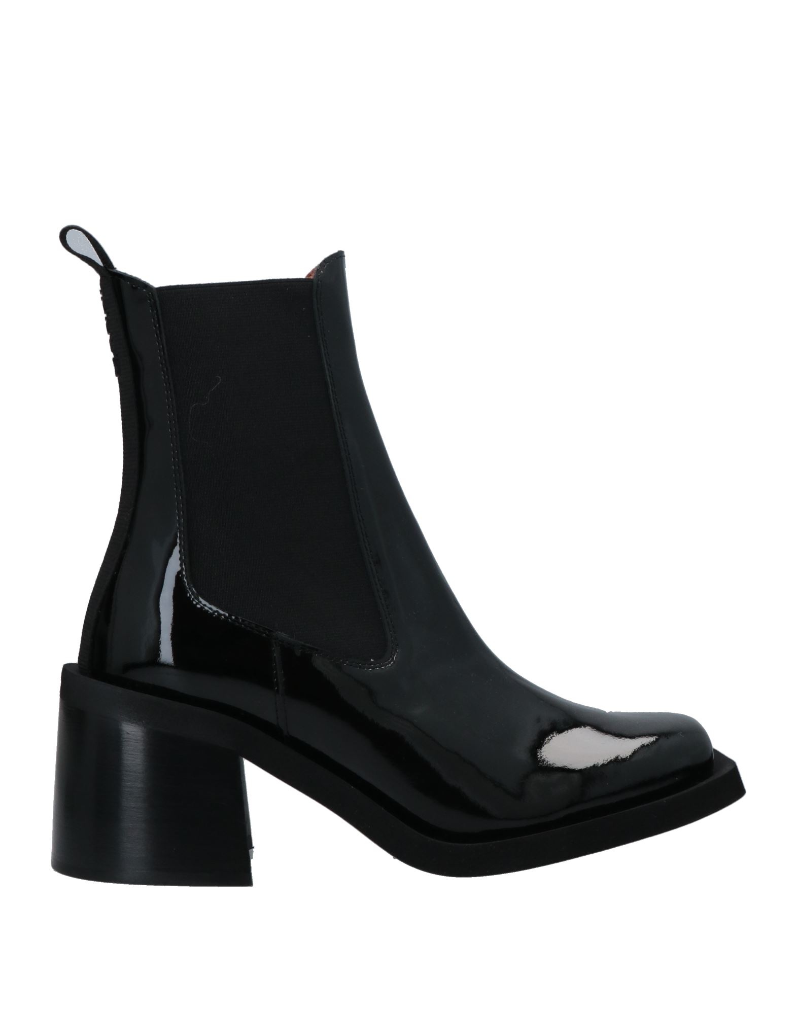 GANNI GANNI WOMAN ANKLE BOOTS BLACK SIZE 5 SOFT LEATHER