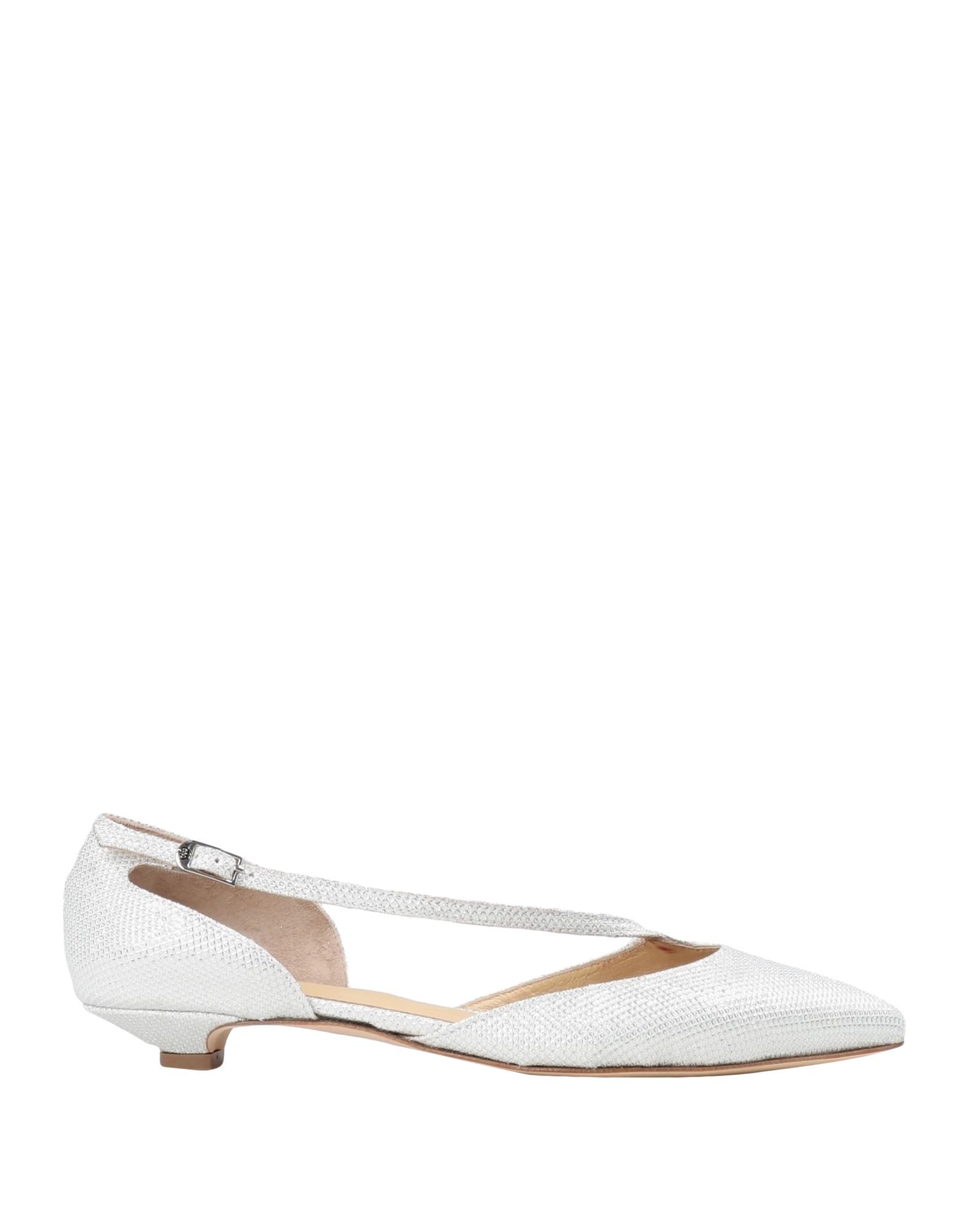 L'arianna Woman Ballet Flats White Size 8 Synthetic Fibers, Soft Leather