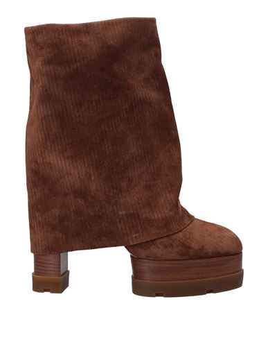 Casadei Woman Ankle Boots Tan Size 11 Soft Leather In Brown
