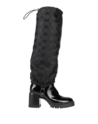 Casadei Woman Boot Black Size 6 Soft Leather, Textile Fibers