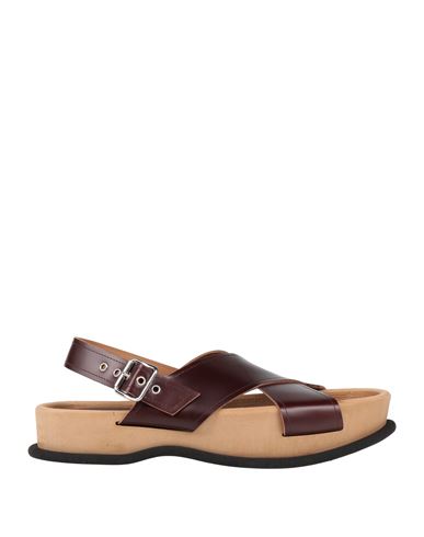 Dries Van Noten Man Sandals Cocoa Size 7 Soft Leather In Brown