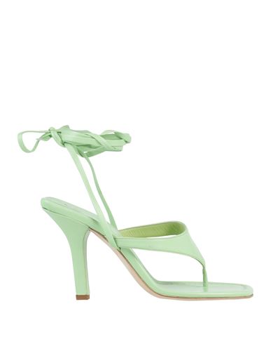 Paris Texas Woman Thong Sandal Light Green Size 7 Soft Leather In Green