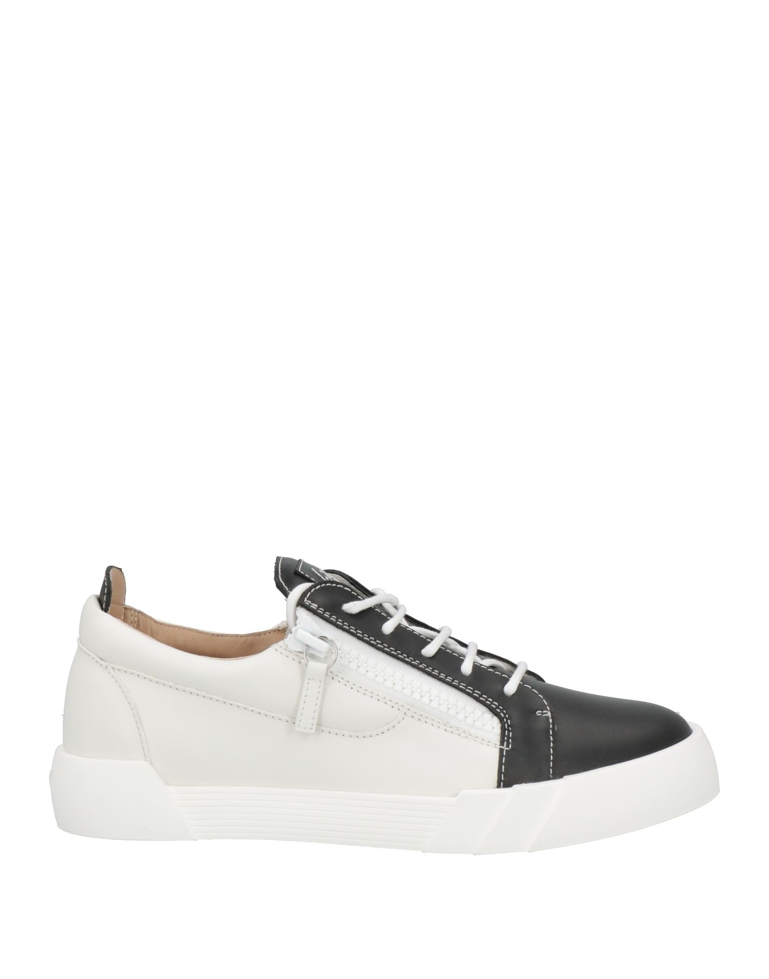 Giuseppe Zanotti Man Sneakers White Size 7 Soft Leather In Black