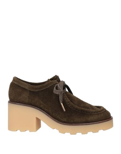 Clarks Originals Woman Lace-up Shoes Dark Green Size 5.5 Soft Leather In Green