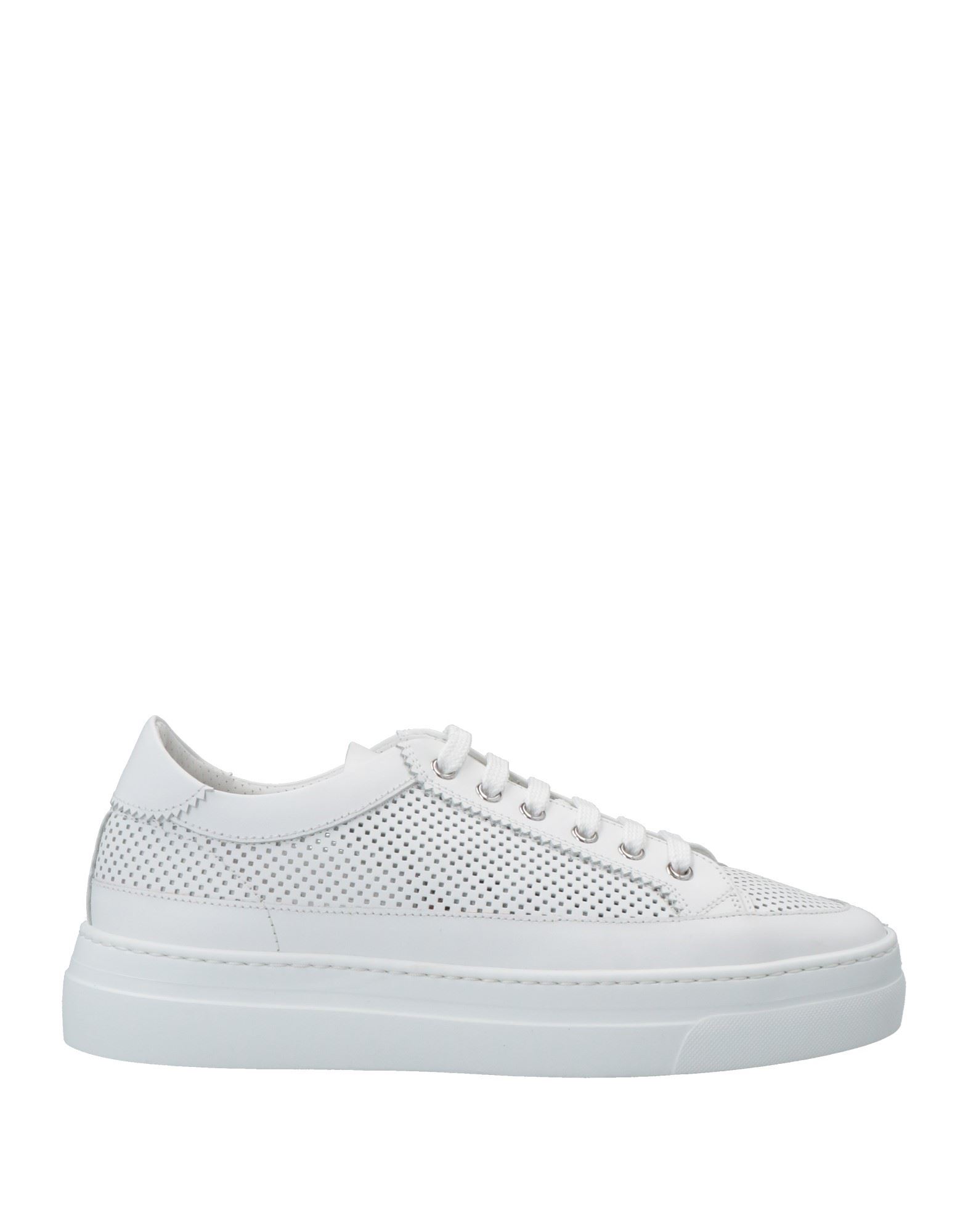 Doucal's Woman Sneakers White Size 9 Calfskin, Textile Fibers