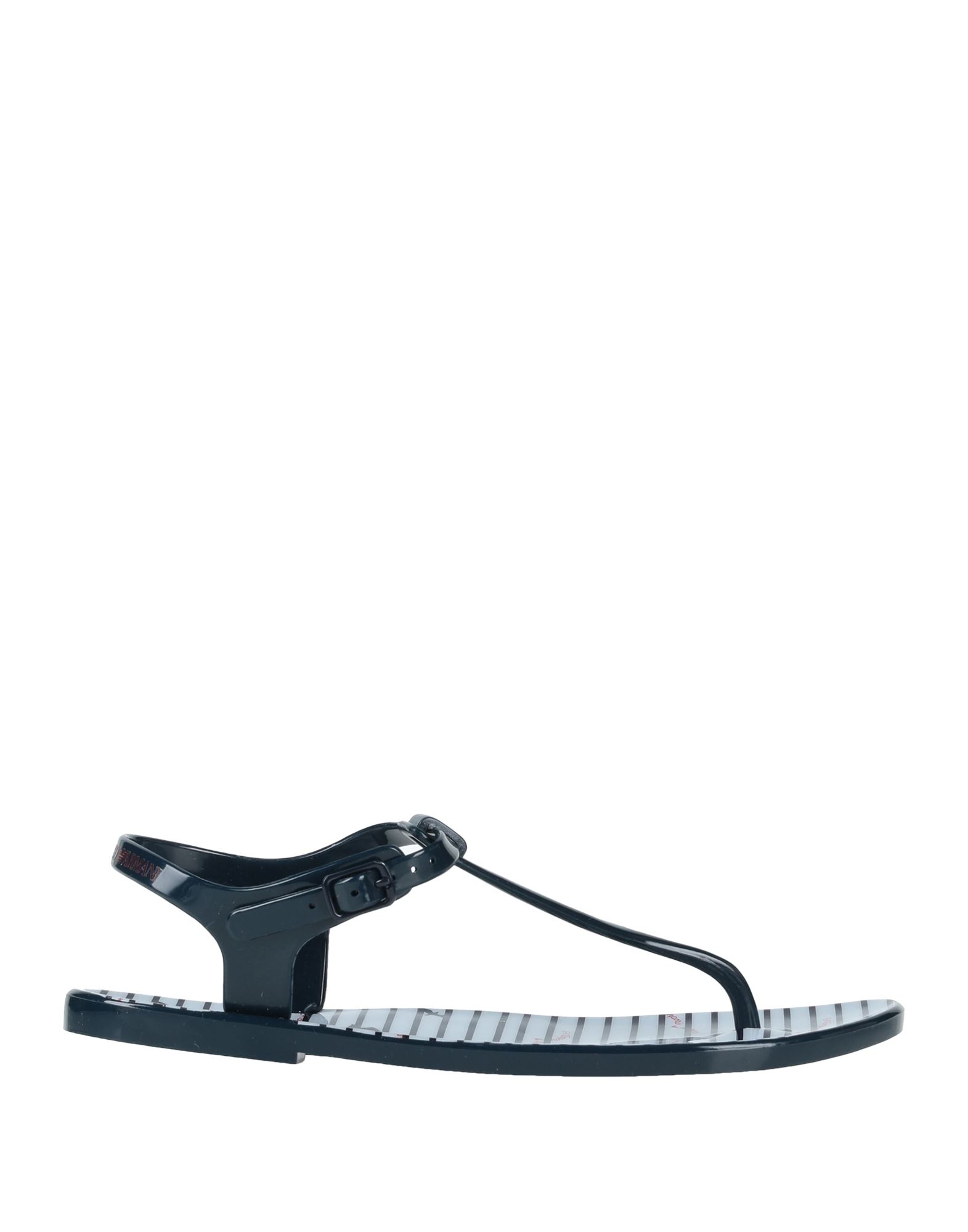 Ea7 Toe Strap Sandals In Blue