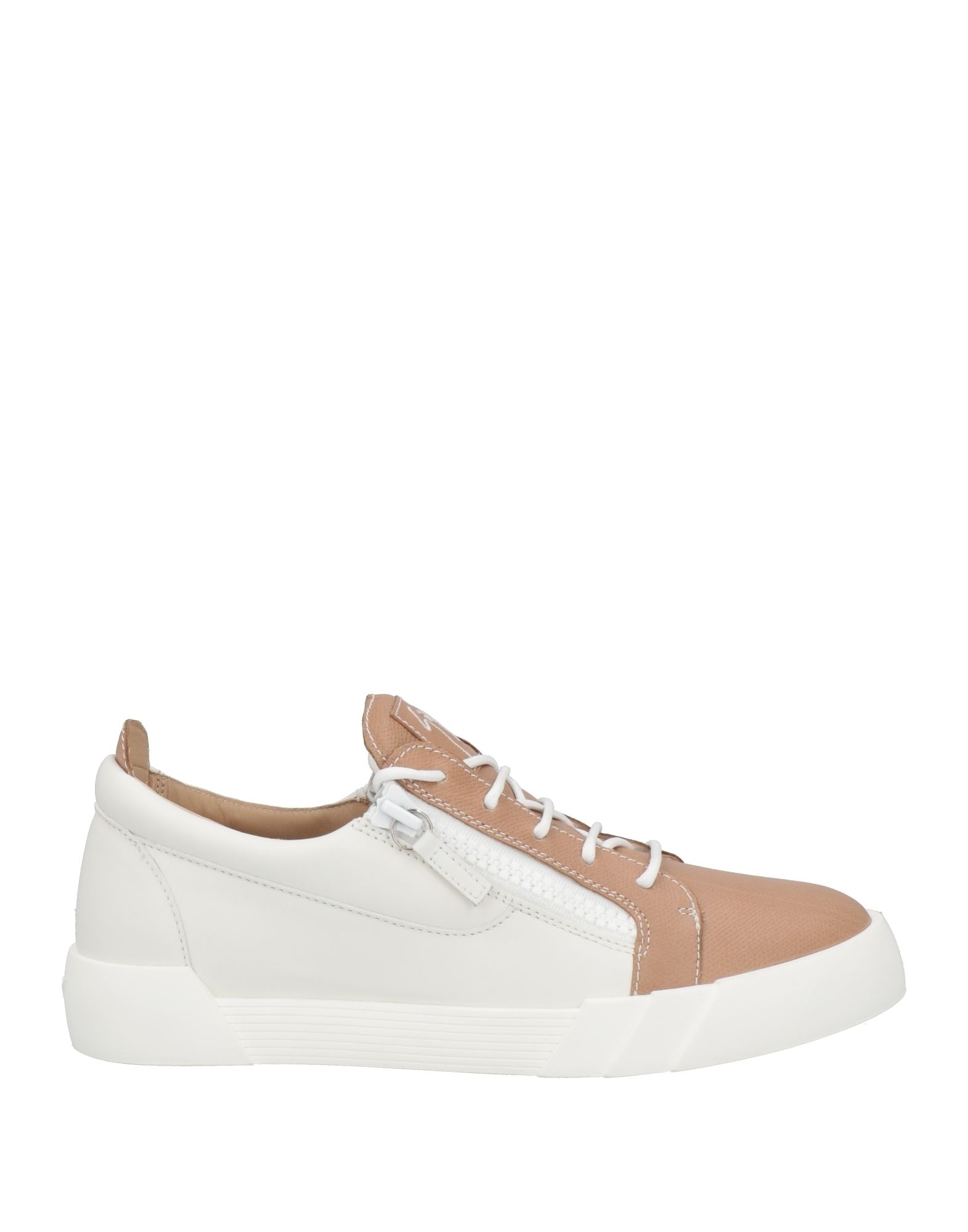 Giuseppe Zanotti Man Sneakers Camel Size 14 Soft Leather In White