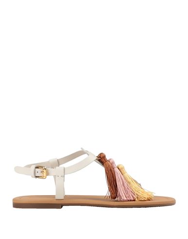 See By Chloé Woman Thong Sandal Ivory Size 8 Calfskin In White