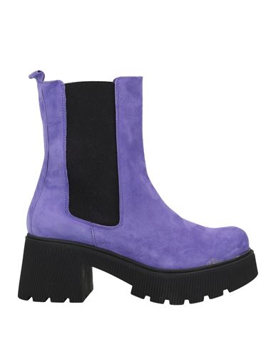 Divine Follie Woman Ankle Boots Purple Size 11 Soft Leather