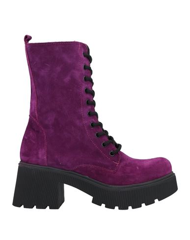Divine Follie Woman Ankle Boots Deep Purple Size 11 Soft Leather