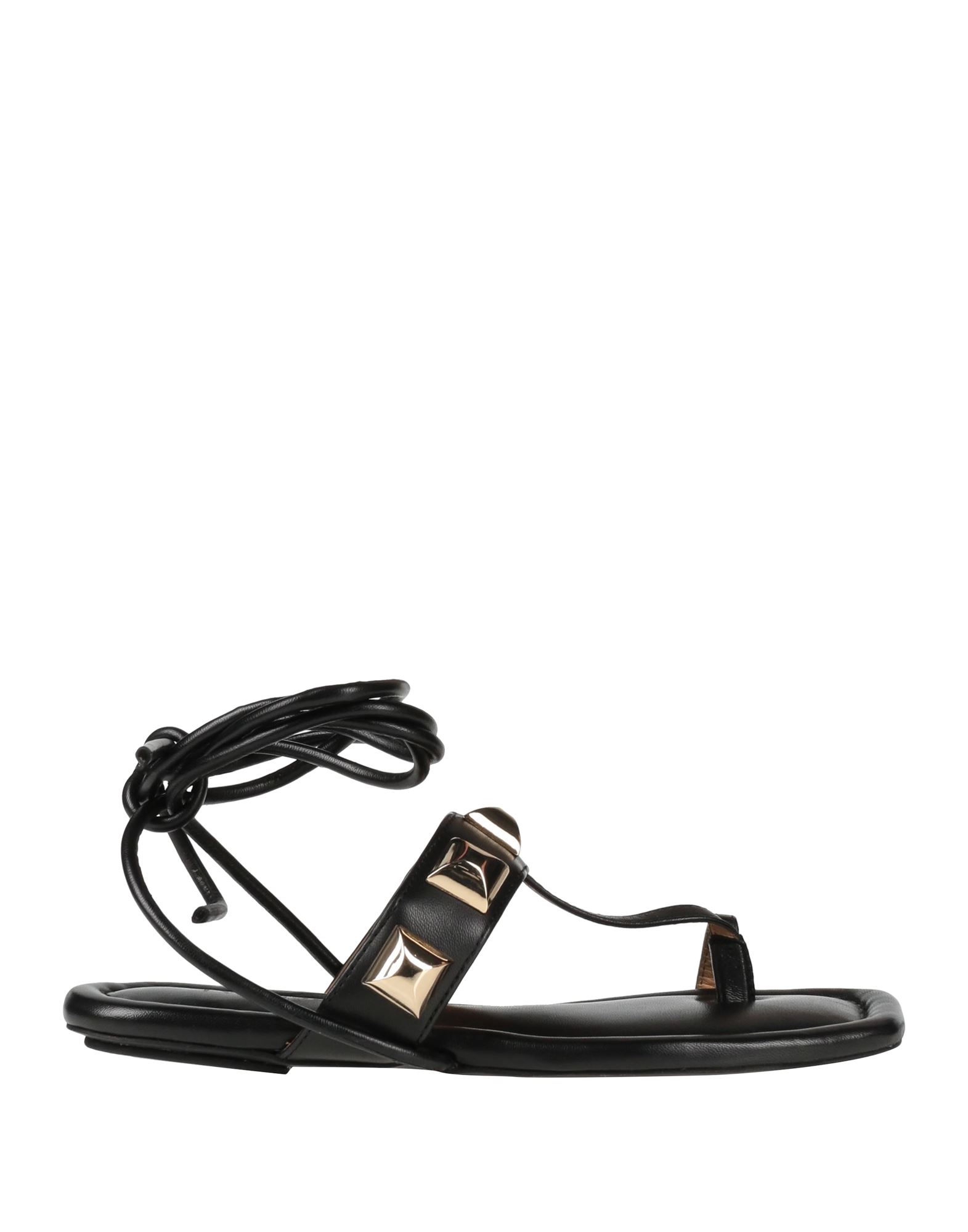 Twinset Toe Strap Sandals In Black