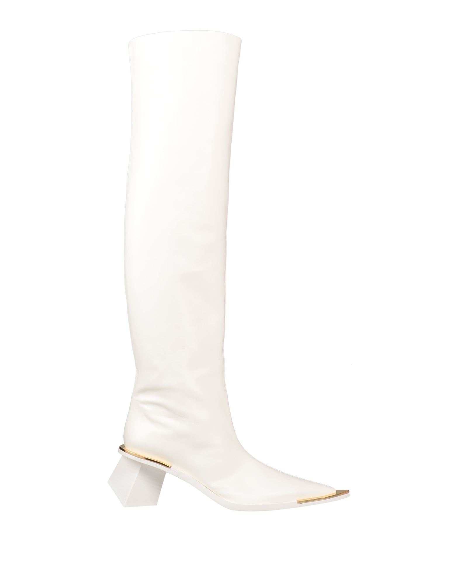 Jil Sander Knee Boots In Off White