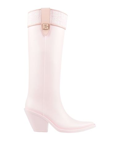 Balmain Woman Boot Pink Size 8 Pvc - Polyvinyl Chloride, Cotton, Polyester, Calfskin