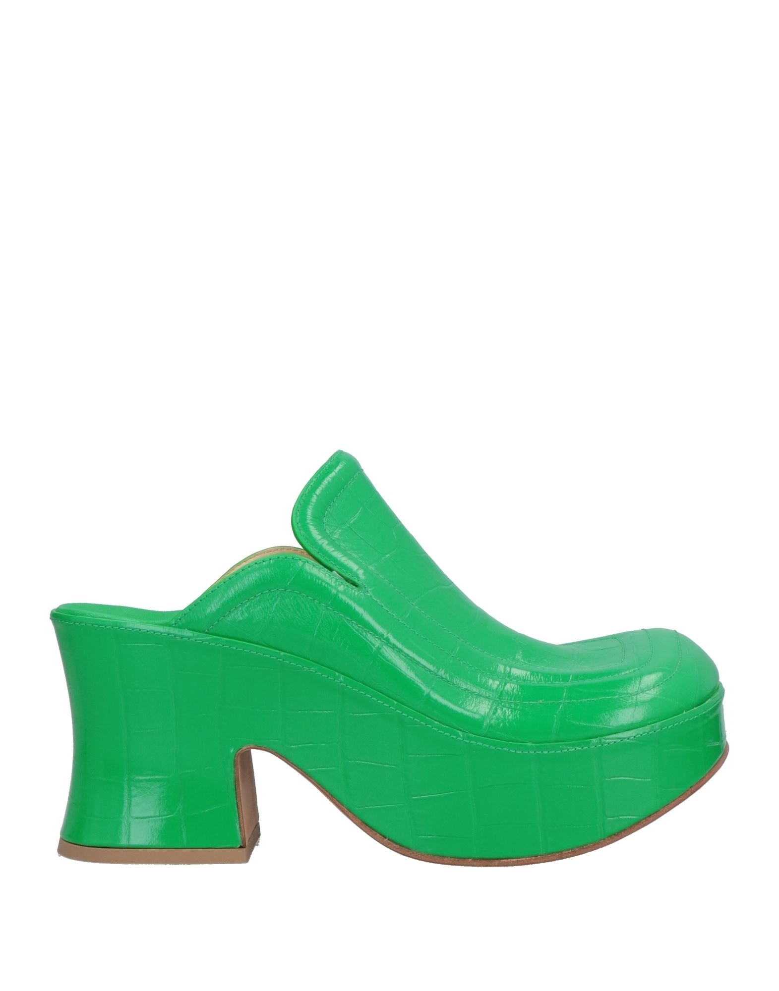 Bottega Veneta Woman Mules & Clogs Green Size 6 Soft Leather