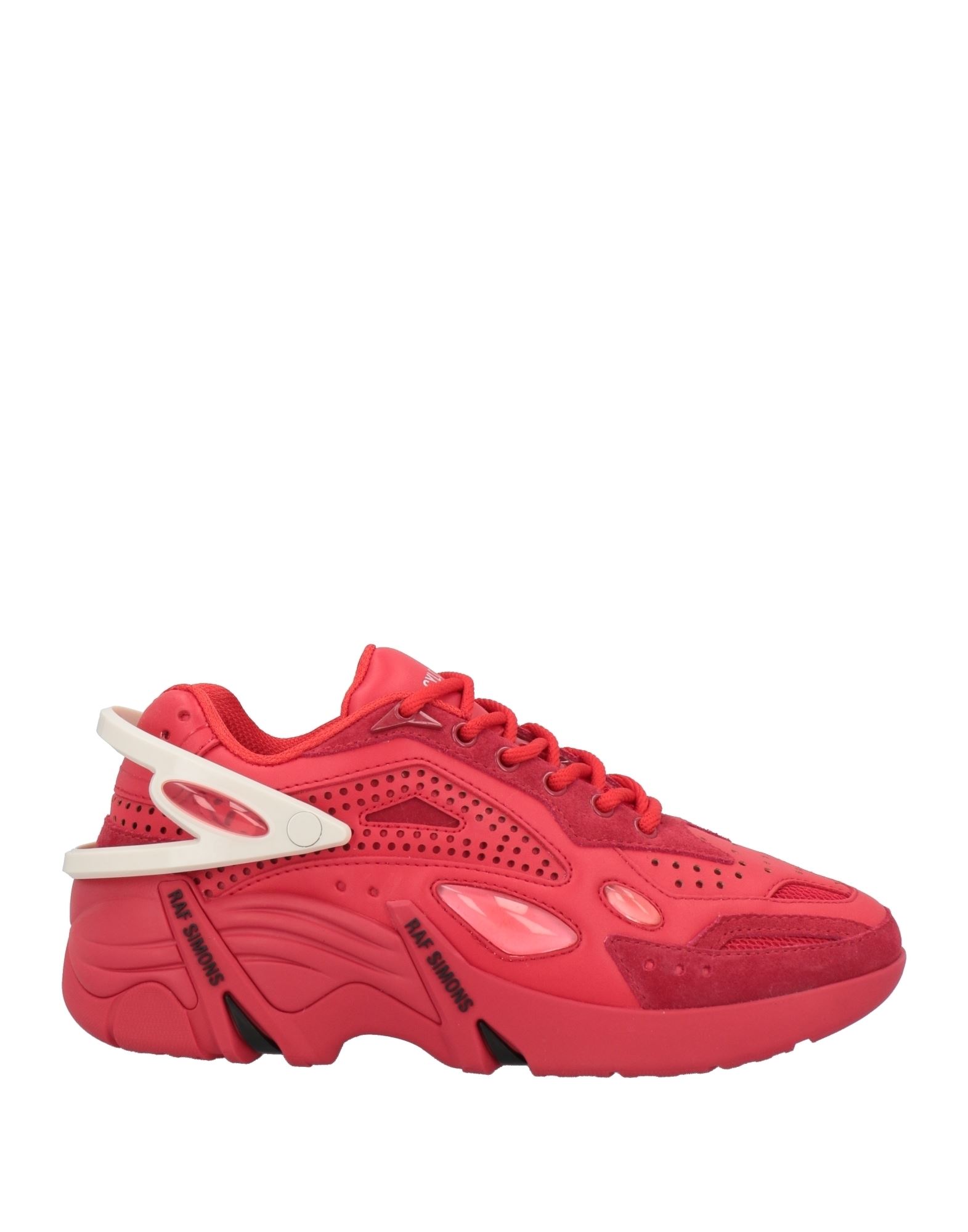 RAF SIMONS RAF SIMONS WOMAN SNEAKERS RED SIZE 6 SOFT LEATHER, TEXTILE FIBERS