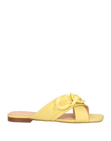 Guess Woman Sandals Yellow Size 8 Soft Leather