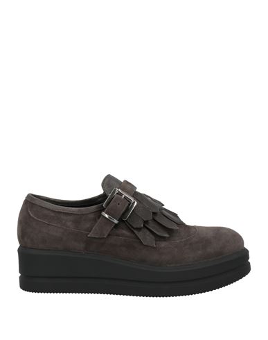 Via Della Spiga Woman Loafers Lead Size 8 Soft Leather In Grey