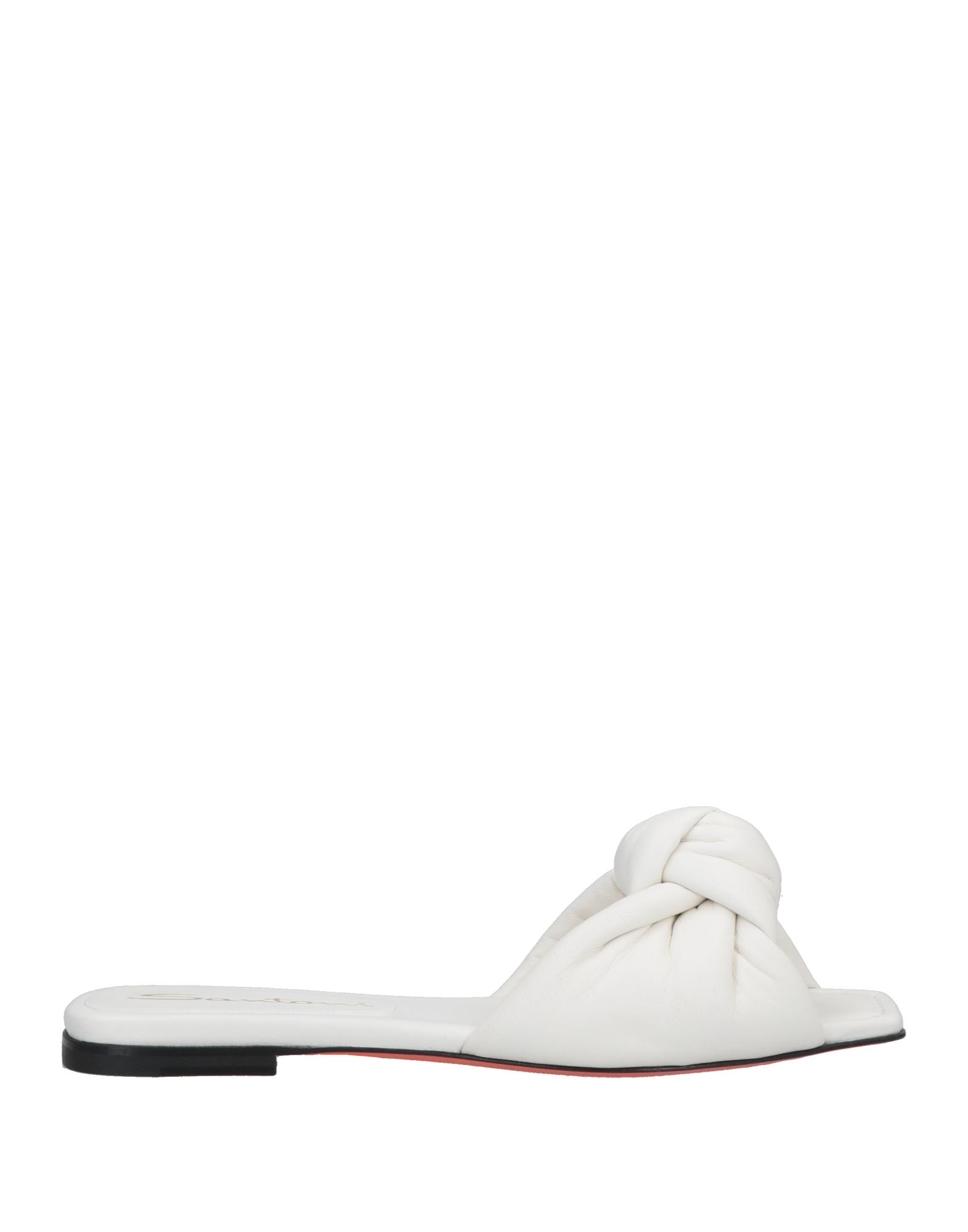 Shop Santoni Woman Sandals White Size 7.5 Soft Leather