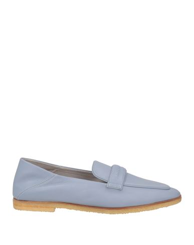 Emporio Armani Woman Loafers Pastel Blue Size 9.5 Lambskin