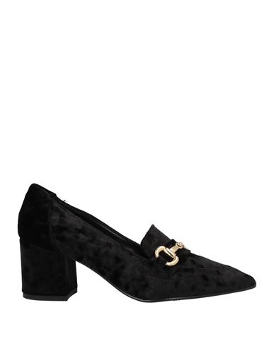 Divine Follie Woman Loafers Black Size 9 Textile Fibers