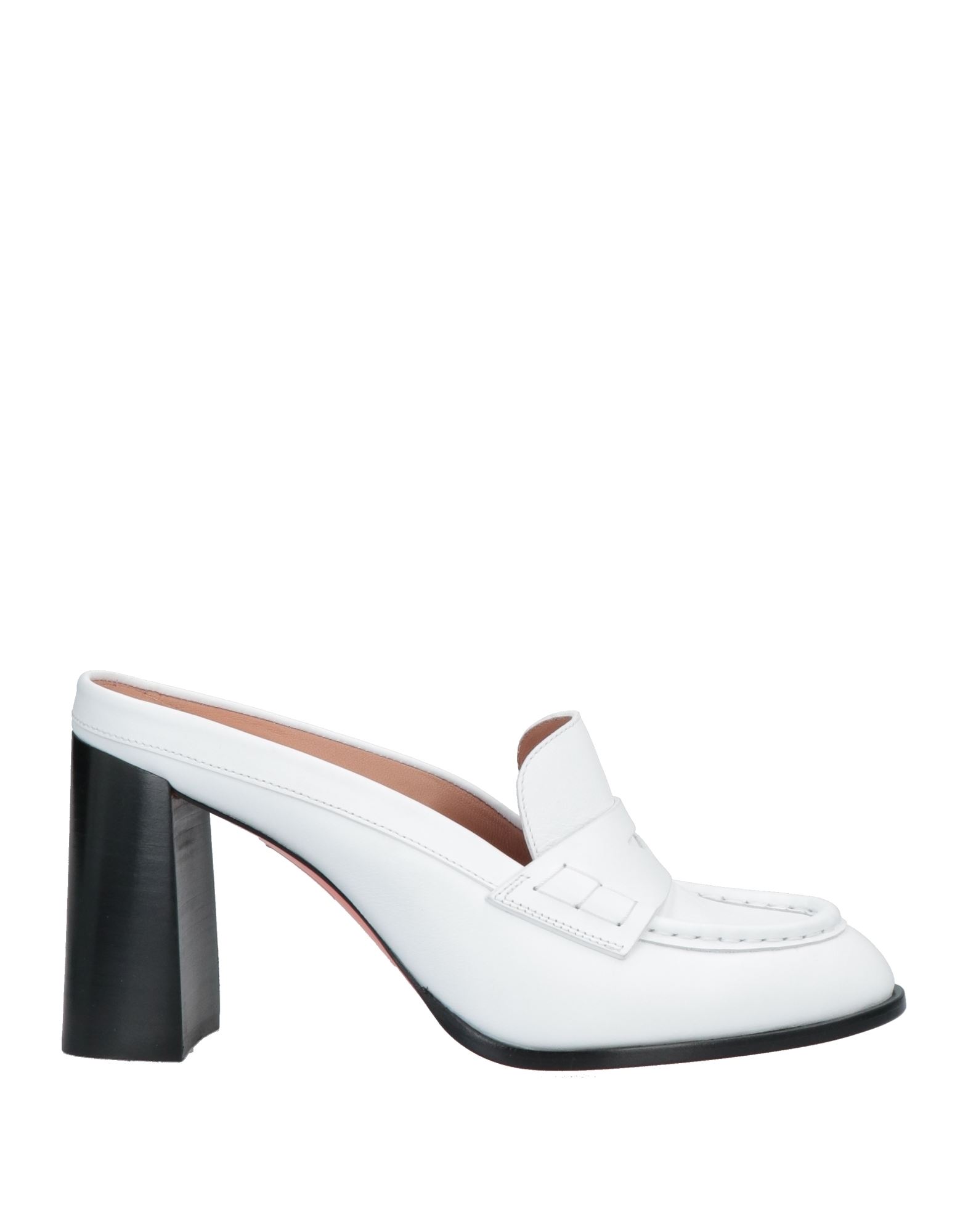 Santoni High-heel Leather Mule In White