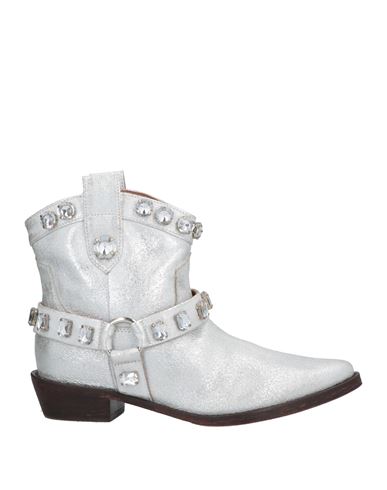 Coral Blue Ankle Boots In Silver
