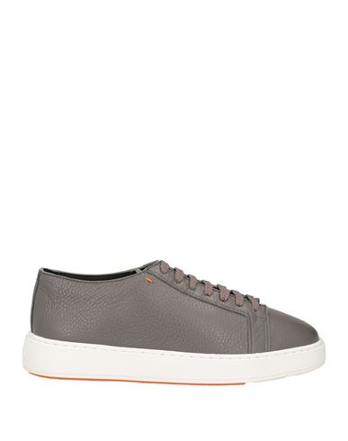 Santoni Man Sneakers Grey Size 7 Soft Leather