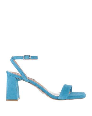 Shop Steve Madden Woman Sandals Azure Size 8 Leather In Blue