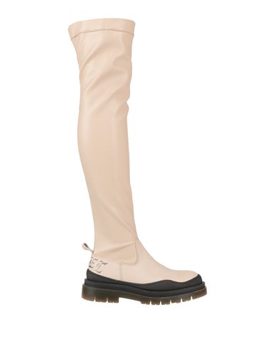 Nira Rubens Woman Knee Boots Beige Size 10 Soft Leather, Textile Fibers