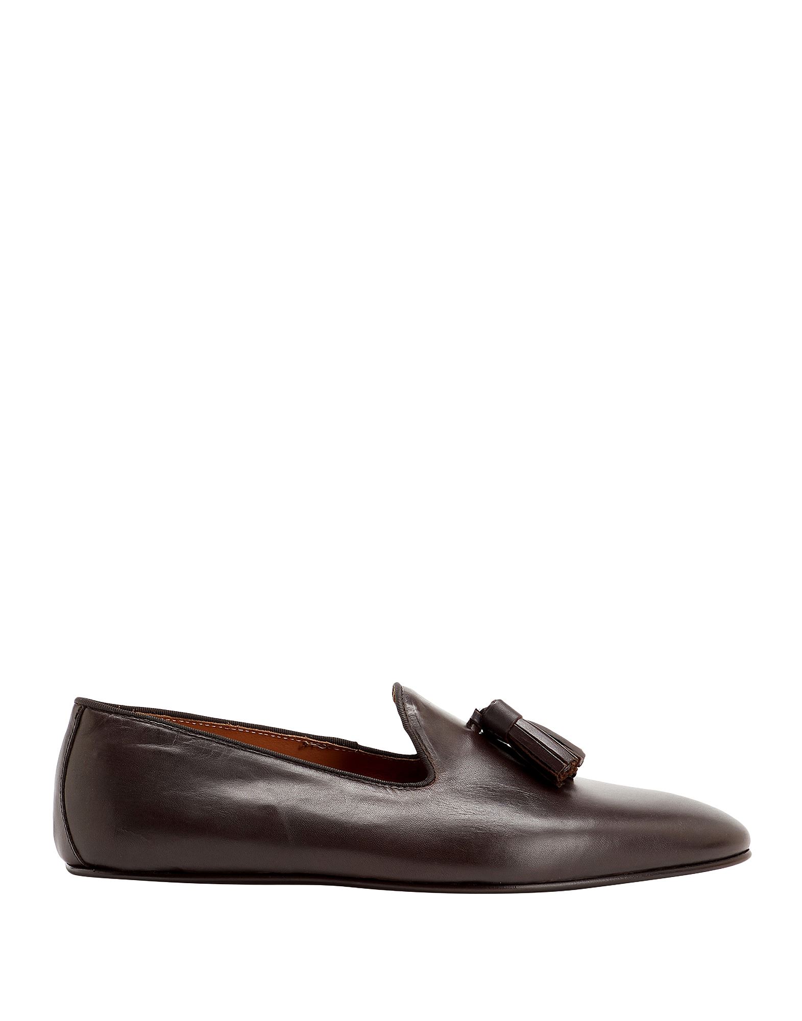 Shop 8 By Yoox Leather Tassel Slipper Man Loafers Dark Brown Size 9 Calfskin