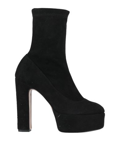 Divine Follie Woman Ankle Boots Black Size 10 Textile Fibers