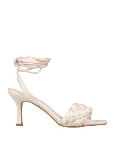 Shop Paolo Mattei Woman Sandals Cream Size 7 Leather, Natural Raffia In White