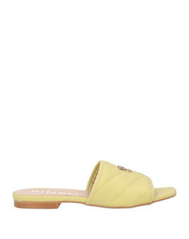 Pinko Woman Sandals Light Yellow Size 11 Soft Leather