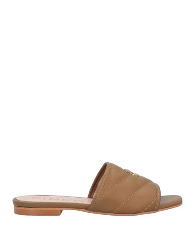 PINKO PINKO WOMAN SANDALS CAMEL SIZE 5 SOFT LEATHER