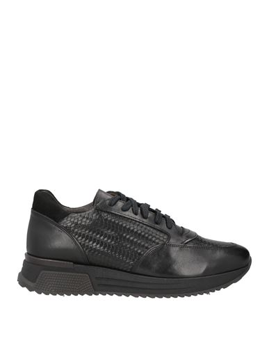 Paolo Da Ponte Man Sneakers Black Size 9 Leather