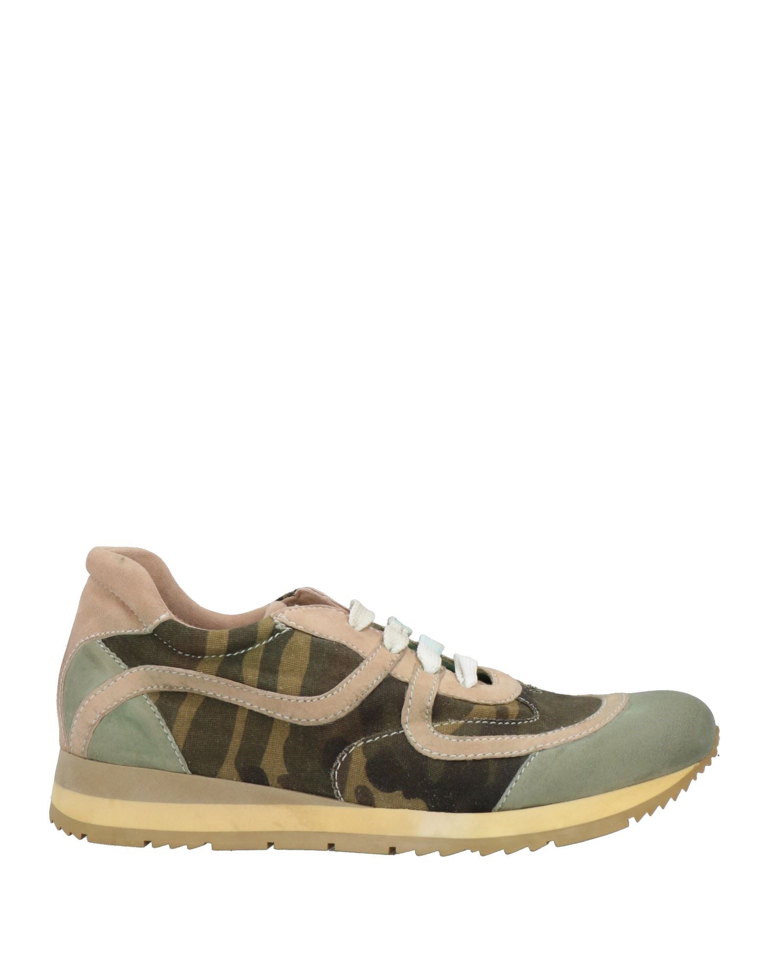 Shop Luciano Barachini Woman Sneakers Military Green Size 8 Leather